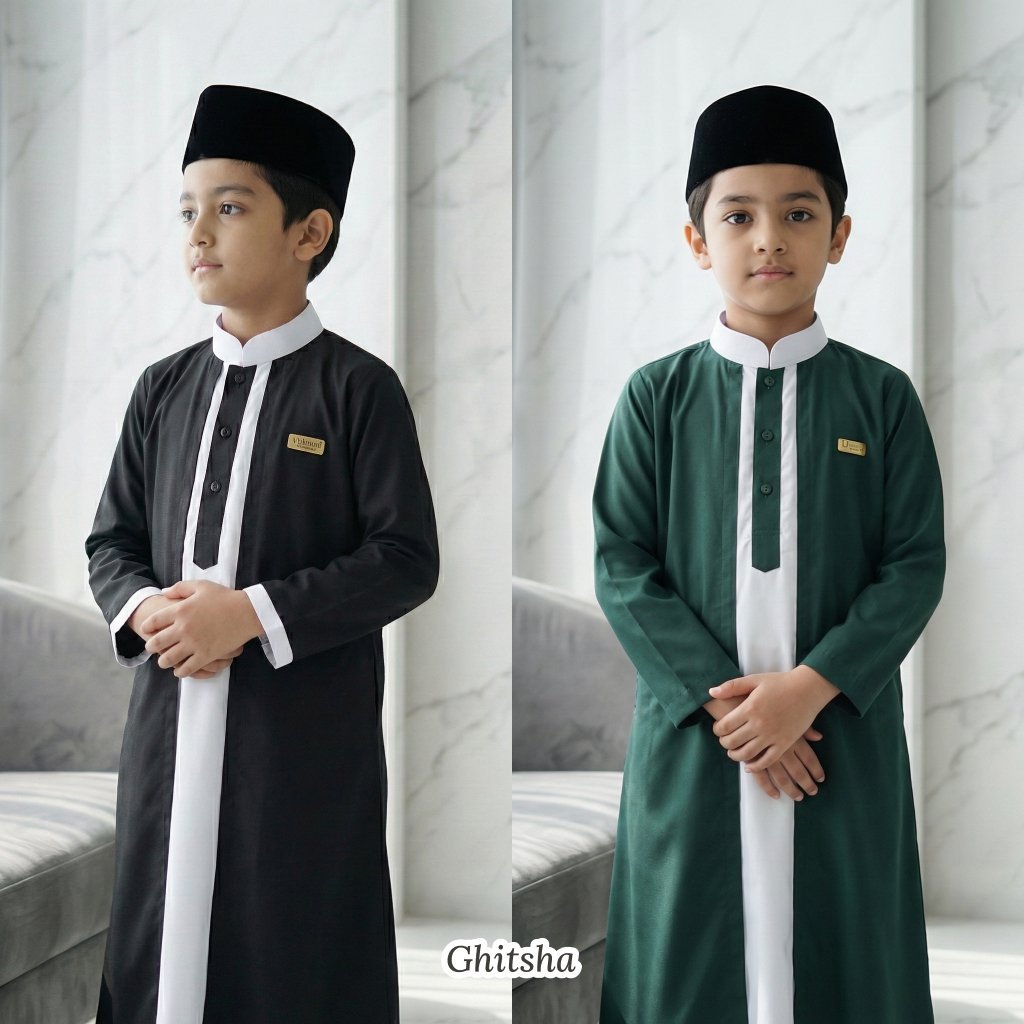 Gayyan | Jubah Habib Anak by VICKZTHA | Gamis Arab Laki Laki Premium Layer 2in1 - Usia 1-13 Tahun